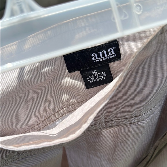 ANA A New Approach Light Tan Midi Skirt with Belt Tie Accent Women's Size 16 GUC - Picture 2 of 10